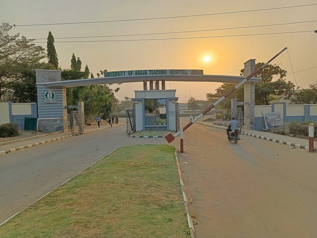 Nigeria Confirms First Ebola Case as Outbreak Spreads Hospital exterior in Abuja Nigeria during Ebola outbreak alert