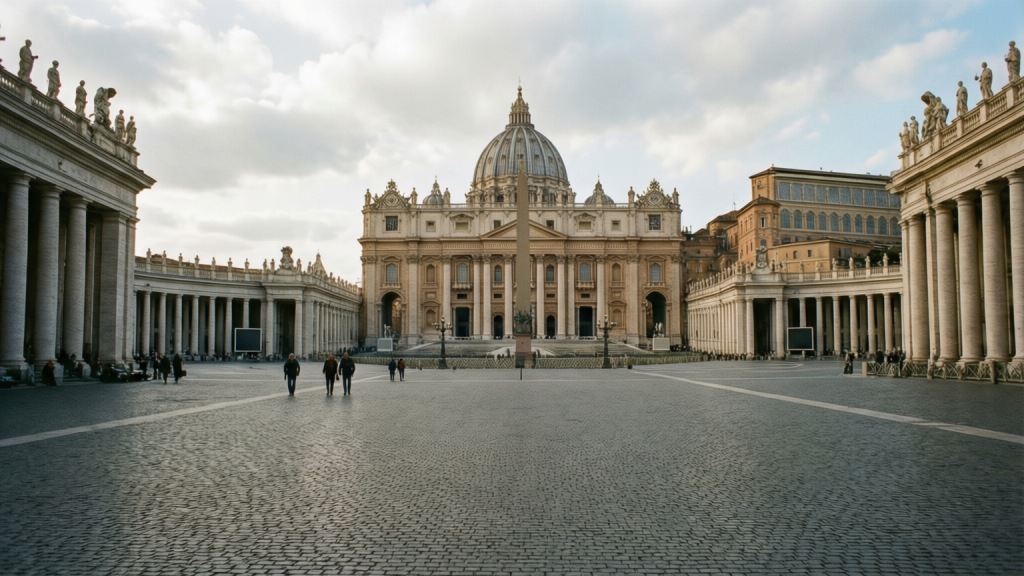 St Peter's Square in Vatican City with pilgrims