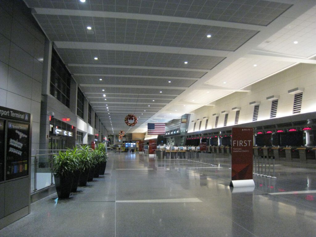 Logan Airport Terminal A at night, 11.29.