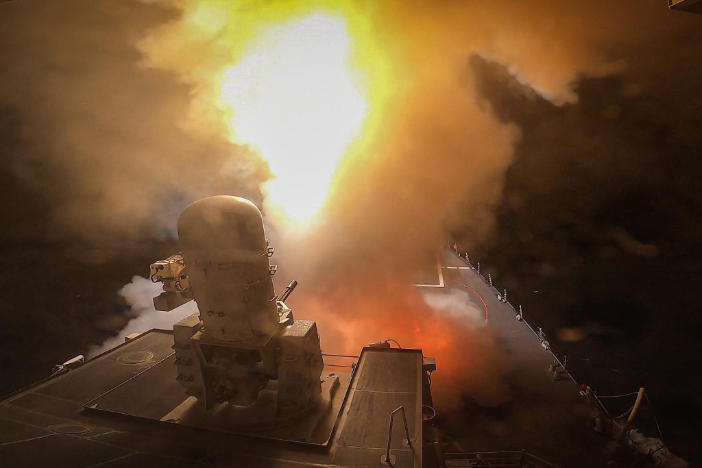 USS Carney engages Houthi missiles 2