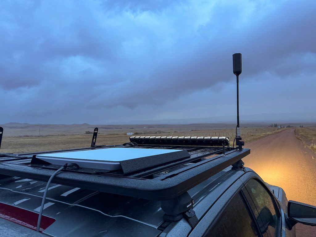 Starlink Residential vs Roam satellite dish on a roof