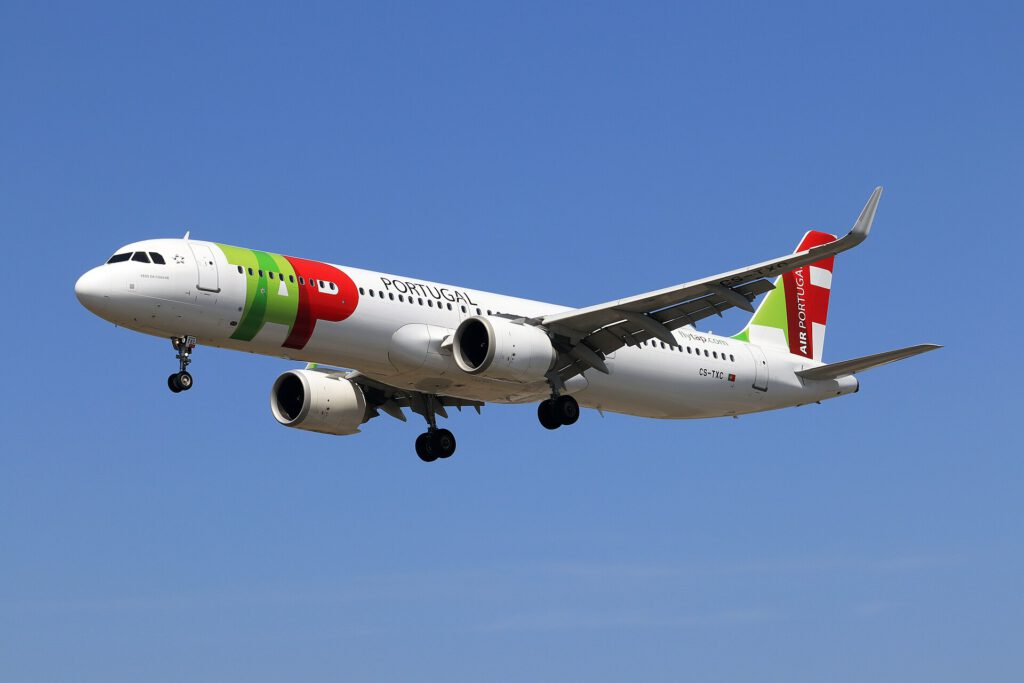 Airbus A330 aircraft at Lisbon airport