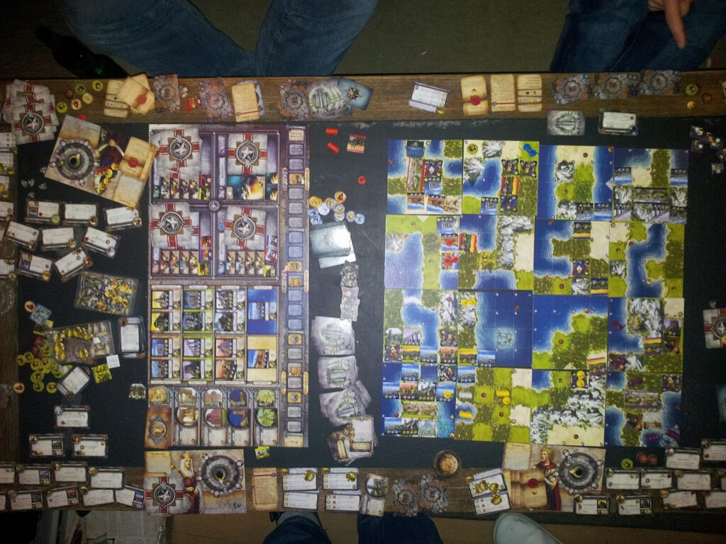 The Campaign for North Africa board game components including map and pieces