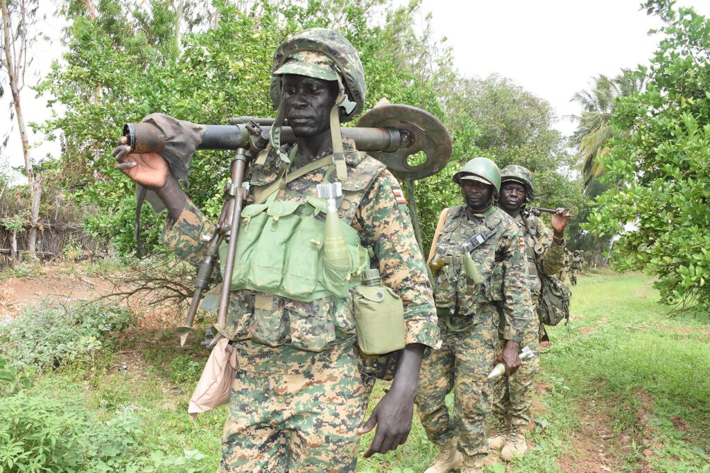 Troops of the African Union Mission in Somalia advance towards Basra area