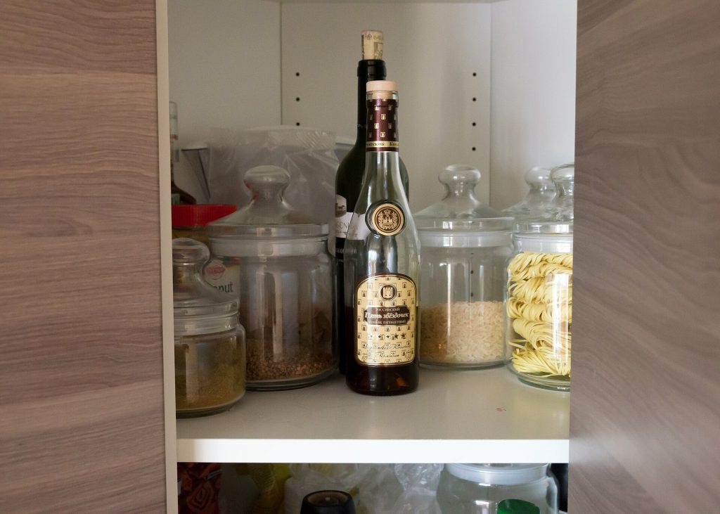 How to Use Up the Last Bits in Your Kitchen Jars 1 Glass jars, glass bottles in the kitchen, Rostov on Don, Russia