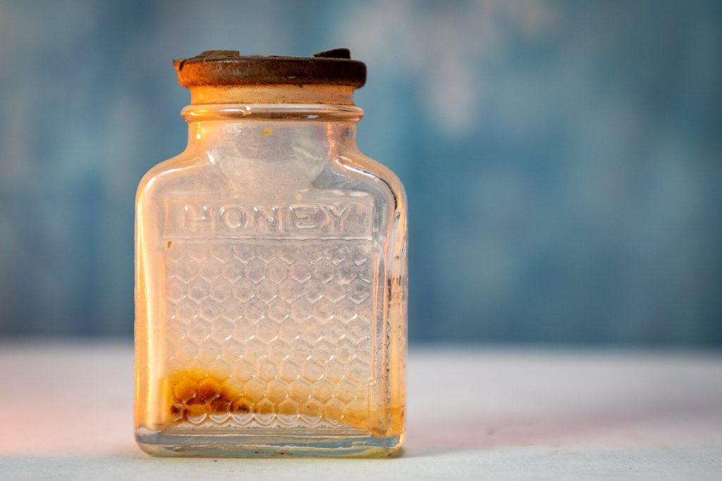 How to Use Up the Last Bits in Your Kitchen Jars 2 Antique Glass Honey Jar With Rusted Metal Cap