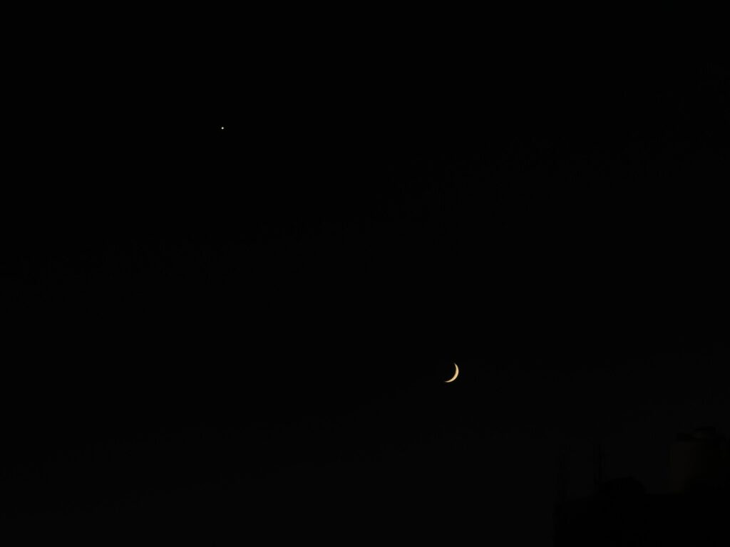 Waxing crescent with Venus